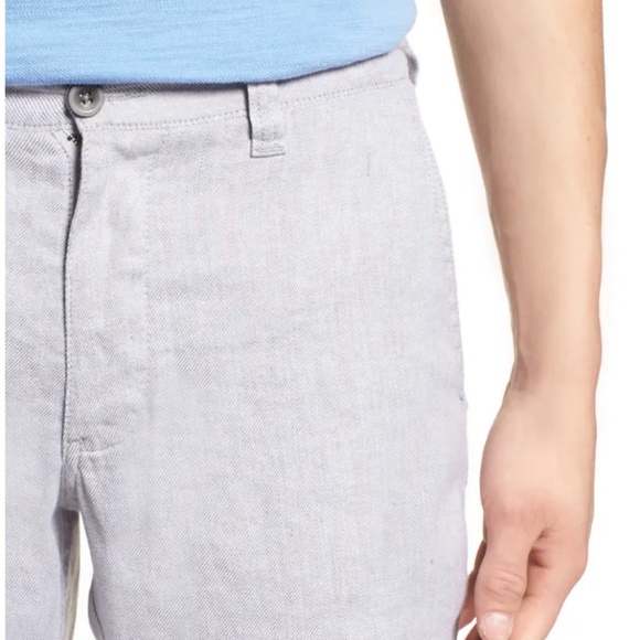 Tommy Bahama Linen Blend Shorts Chino Flat Front Gray Size 42 Mens - Picture 3 of 16
